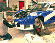 Complex custom racing car graphics