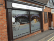 Frosted glass effect shop sign